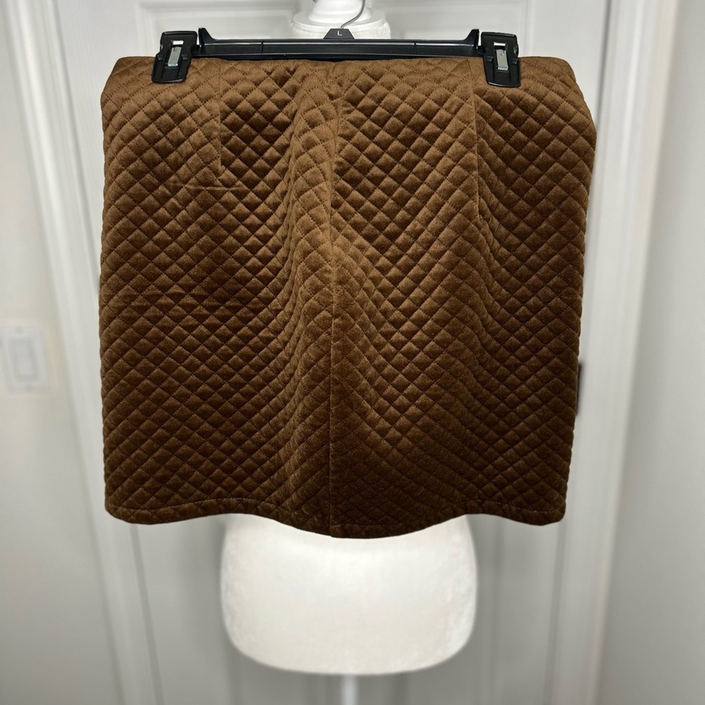 SHEIN Quilted Chocolate Mini Skirt